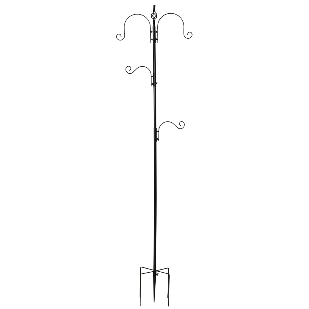 Bird Feeder Outdoor Feeder 4 Hooks Steel Black