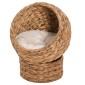 Rattan Cat Basket Cat Cave Cat Hut Κρεβάτι γάτας με μαξιλάρι Κρεβάτι για κατοικίδια Νερό Υάκινθος Καφέ 50 x 42 x 60 cm