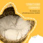 Rattan Cat Basket Cat Cave Cat Hut Κρεβάτι γάτας με μαξιλάρι Κρεβάτι για κατοικίδια Νερό Υάκινθος Καφέ 40 x 37 x 51 εκ.