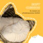 Rattan Cat Basket Cat Cave Cat Hut Κρεβάτι γάτας με μαξιλάρι για κατοικίδια, νερό υάκινθος καφές 40 x 37 x 51 εκ.