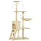Στύλος γρατσουνίσματος γάτας με Cave 4 Toys Sisal Posts Μεγάλες σκάλες πλατφόρμας για γάτες κάτω των 5 κιλών Μπεζ
