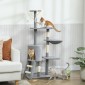 Στύλος γρατσουνίσματος γάτας με Cave 4 Toys Sisal Posts Μεγάλες σκάλες πλατφόρμας για γάτες κάτω των 5 κιλών Γκρι