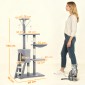 Στύλος γρατσουνίσματος γάτας με Cave 4 Toys Sisal Posts Μεγάλες σκάλες πλατφόρμας για γάτες κάτω των 5 κιλών Γκρι