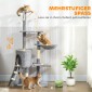 Στύλος γρατσουνίσματος γάτας με Cave 4 Toys Sisal Posts Μεγάλες σκάλες πλατφόρμας για γάτες κάτω των 5 κιλών Γκρι