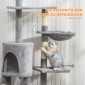Στύλος γρατσουνίσματος γάτας με Cave 4 Toys Sisal Posts Μεγάλες σκάλες πλατφόρμας για γάτες κάτω των 5 κιλών Γκρι