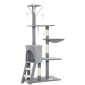 Στύλος γρατσουνίσματος γάτας με Cave 4 Toys Sisal Posts Μεγάλες σκάλες πλατφόρμας για γάτες κάτω των 5 κιλών Γκρι