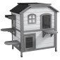 Cat House Cat House Cat Cave 2 Tier Ανθεκτικό στις καιρικές συνθήκες 99,5cm x 76cm x 91cm Λευκό + Γκρι
