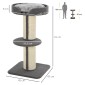 Scratching Post Cat Tower 91cm with Sisal Posts Platform Cushion Multi-lier Cat Scratching Post Climbing Tree for Medium Cats Grey
