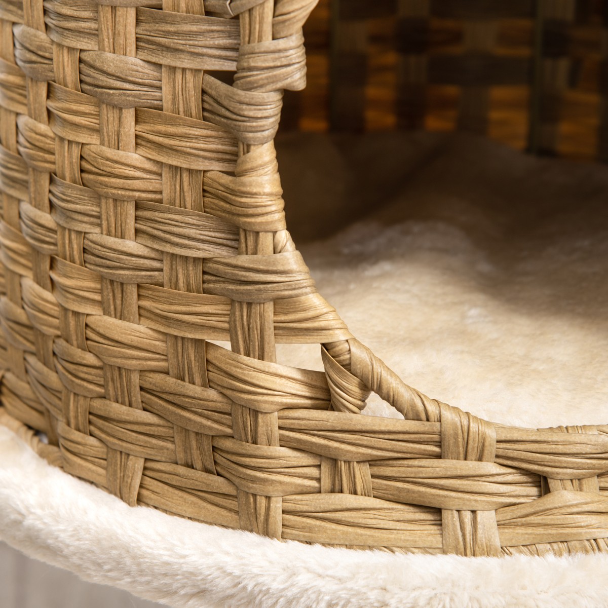 Rattan Scratching Post 95 cm Ύψος 3-επιπέδων Γάτα Δέντρο με Πλατφόρμα, Γάτα Κρεβάτι, Δέντρο Αναρρίχησης με Γάτα Σπήλαιο Σιζάλ Στύλοι Παίξτε Μπάλες Έπιπλα Γάτας Σιζάλ Φυσικό + Μπεζ