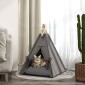 Tent Teepee Pet, Teepee Design Κρεβάτι για κατοικίδια, Σκηνή γάτας με μαξιλάρι, Κρεβάτι σκύλου για ύπνο, Κρεβάτι γάτας, Γκρι