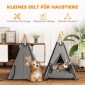Tent Teepee Pet, Teepee Design Κρεβάτι για κατοικίδια, Σκηνή γάτας με μαξιλάρι, Κρεβάτι σκύλου για ύπνο, Κρεβάτι γάτας, Γκρι