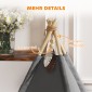 Tent Teepee Pet, Teepee Design Κρεβάτι για κατοικίδια, Σκηνή γάτας με μαξιλάρι, Κρεβάτι σκύλου για ύπνο, Κρεβάτι γάτας, Γκρι