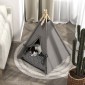 Tent Teepee Pet, Teepee Design Κρεβάτι για κατοικίδια, Σκηνή γάτας με μαξιλάρι, Κρεβάτι σκύλου για ύπνο, Κρεβάτι γάτας, Γκρι
