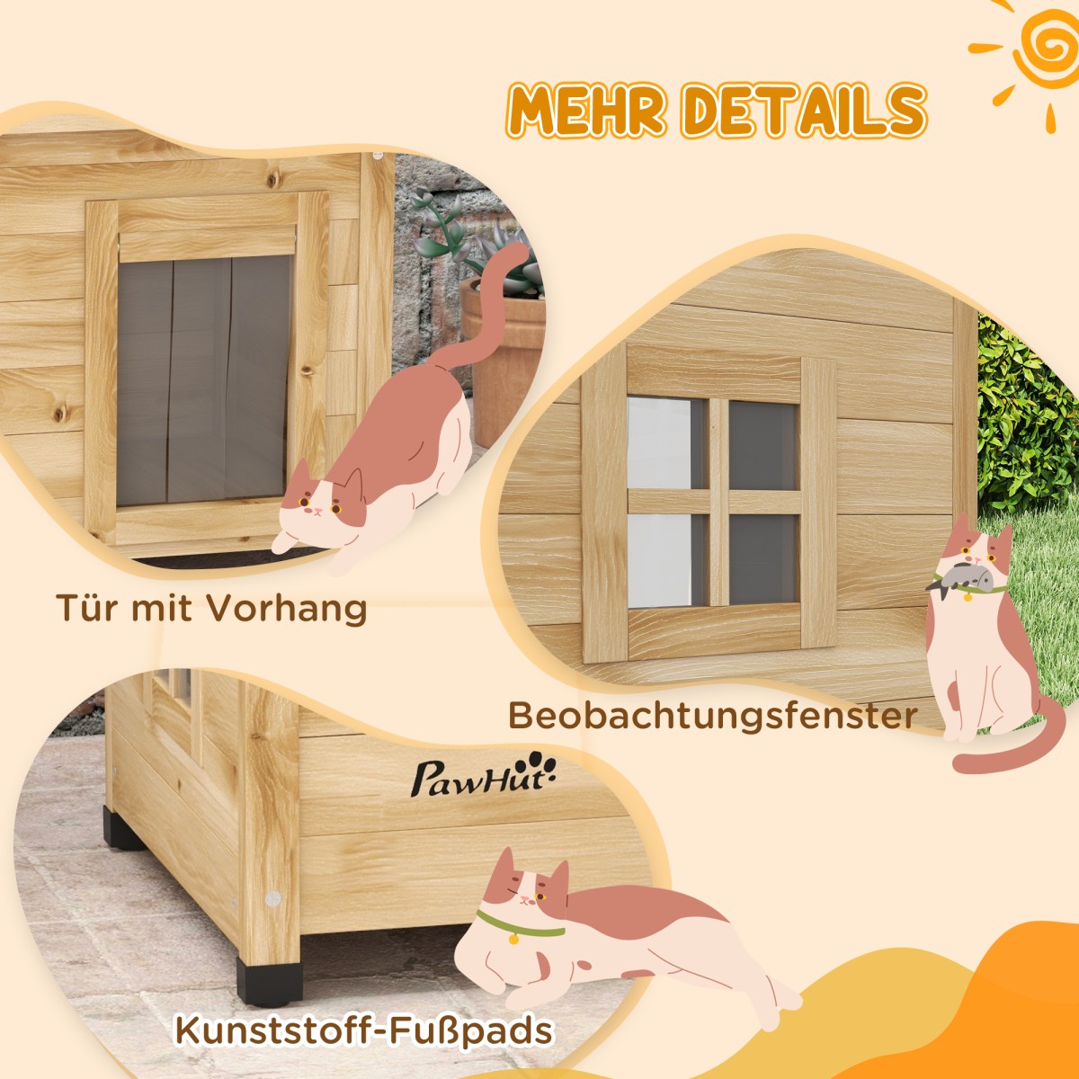 Cat House Cat House Cat Cave Γάτα Ανθεκτική στις καιρικές συνθήκες 6kg 57cm x 45cm x 43cm Φυσικό