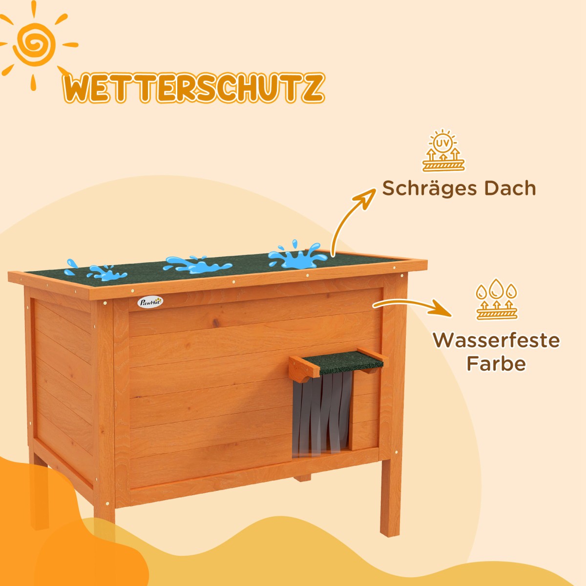 Σπίτι Γάτας Εξωτερικό Σπίτι Γάτας Σπίτι για Γάτες Αδιάβροχο 1 Παράθυρο 1 Είσοδος 85 x 50 x 68,5 εκ. Πορτοκαλί+Πράσινο