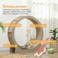 Cat Balance Bike, 36" Cat Balance Bike with Brake, Scratching Mat, Cat Wheel for Healthy Exercise, Walnut
