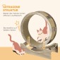 Cat Balance Bike, 36" Cat Balance Bike with Brake, Scratching Mat, Cat Wheel for Healthy Exercise, Walnut