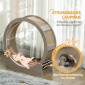 Cat Balance Bike, 36" Cat Balance Bike with Brake, Scratching Mat, Cat Wheel for Healthy Exercise, Walnut
