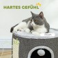 Cat Cave 2 Επιπέδων Σπίτι για Γάτες Λούτρινο Μαξιλάρι Σιζάλ Ξυστό Φ40 x 30H cm Σκούρο Γκρι