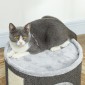 Cat Cave 2 Επιπέδων Σπίτι για Γάτες Λούτρινο Μαξιλάρι Σιζάλ Ξυστό Φ40 x 30H cm Σκούρο Γκρι