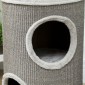 Βαρέλι γρατσουνίσματος, ύψους 60 cm Ø 35 cm, διώροφο βαρέλι γάτας με 2 σπηλιές, βελούδινη άκρη, για 1-2 γάτες έως 5 κιλά, ανοιχτό γκρι