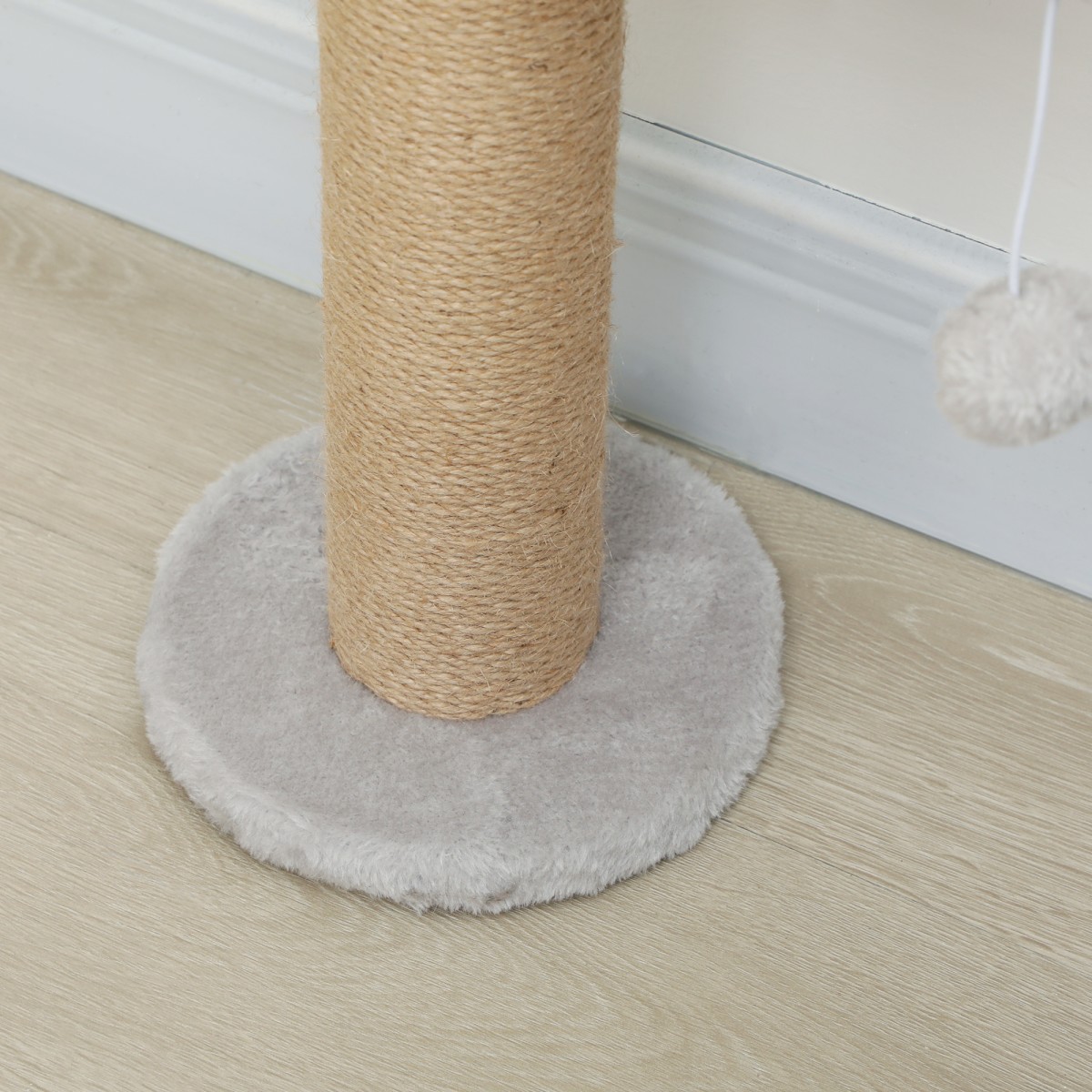 Cat Scratching Post 5 Tier Design Toy Sisal Post Λούτρινο ύφασμα ανοιχτό γκρι
