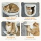 40" Cat Tower, 3 επίπεδα, 3 Sleeping Caves, Play Balls, Scratching Posts, Sisal, Chipboard, Γκρι
