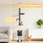 Cat Tree Cave αιώρα ρυθμιζόμενο ύψος ξύσιμο με υφασμάτινο κάλυμμα γκρι