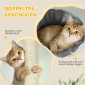 Cat Tree Cave αιώρα ρυθμιζόμενο ύψος ξύσιμο με υφασμάτινο κάλυμμα γκρι