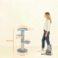 Cat Scratching Post Sisal Post Πολυεπίπεδο βελούδινο ύφασμα κρεμαστή μπάλα ανοιχτό γκρι