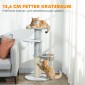Cat Scratching Post Sisal Post Πολυεπίπεδο βελούδινο ύφασμα κρεμαστή μπάλα ανοιχτό γκρι