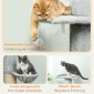 Cat Scratching Post Sisal Post Πολυεπίπεδο βελούδινο ύφασμα κρεμαστή μπάλα ανοιχτό γκρι