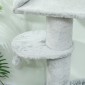 Cat Scratching Post Sisal Post Πολυεπίπεδο βελούδινο ύφασμα κρεμαστή μπάλα ανοιχτό γκρι
