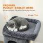 Cat Scratching Post Cat Tower 2 Caves Platform Sisal Post Compact Σκούρο Γκρι