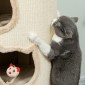 Cat Scratching Barrel 38" Πύργος 4 επιπέδων για γάτες με πλενόμενο κρεβάτι 3 Sleeping Caves Κρεμαστό παιχνίδι για πολλές γάτες Γκρι