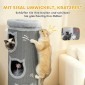 Cat Scratching Barrel 38" Πύργος 4 επιπέδων για γάτες με πλενόμενο κρεβάτι 3 Sleeping Caves Κρεμαστό παιχνίδι για πολλές γάτες Γκρι