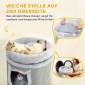 Cat Scratching Barrel 38" Πύργος 4 επιπέδων για γάτες με πλενόμενο κρεβάτι 3 Sleeping Caves Κρεμαστό παιχνίδι για πολλές γάτες Γκρι