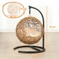 Σπήλαιο γάτας rattan κρεβάτι με μαξιλάρι που πλένεται και μπάλα, για γάτες έως 10 κιλά, 45 x 41 x 75 cm, ανοιχτό καφέ
