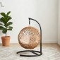 Σπήλαιο γάτας rattan κρεβάτι με μαξιλάρι που πλένεται και μπάλα, για γάτες έως 10 κιλά, 45 x 41 x 75 cm, ανοιχτό καφέ