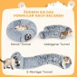 Cat Tunnel Λούτρινο υφασμάτινο μαξιλάρι Πτυσσόμενο μεταλλικό πλαίσιο Cat Cave ανοιχτό γκρι