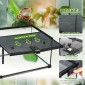 Reptile box terrarium, με θερμόμετρο λωρίδων, πτερύγια τροφοδοσίας, 50 cm x 30 cm x 25 cm, γυαλί + μέταλλο, μαύρο