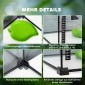 Reptile box terrarium, με θερμόμετρο λωρίδων, πτερύγια τροφοδοσίας, 50 cm x 30 cm x 25 cm, γυαλί + μέταλλο, μαύρο