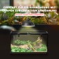 Reptile box terrarium, με θερμόμετρο λωρίδων, πτερύγια τροφοδοσίας, 50 cm x 30 cm x 25 cm, γυαλί + μέταλλο, μαύρο