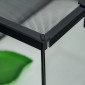 Reptile box terrarium, με θερμόμετρο λωρίδων, πτερύγια τροφοδοσίας, 50 cm x 30 cm x 25 cm, γυαλί + μέταλλο, μαύρο