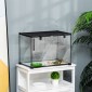 Terrarium for Reptiles Reptile Feeding Box Glass Terrarium Amphibians Arachnids with Thermometer Reptile Breeding Box for Snails Amphibians Insects Turtles Black 50 x 30 x 35 cm