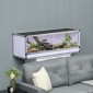 Terrarium αλουμινίου για ερπετά, αμφίβια, αραχνίδια, κουτί αναπαραγωγής ερπετών, δικτυωτό terrarium, λευκό + ασημί + μαύρο, 120 x 40 x 40 cm