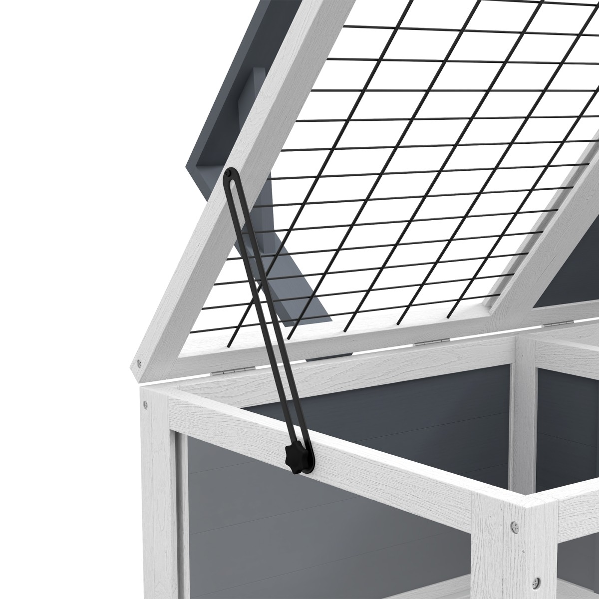 Σπίτι χελώνας, κουτί ερπετών με 2 δωμάτια, καπάκι, πλαστικοί δίσκοι, παράθυρο, ξύλο, γκρι