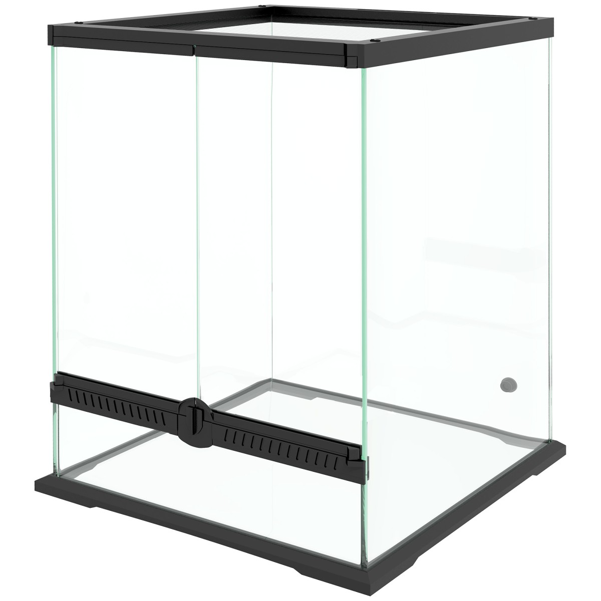 Terrarium, γυάλινο περίβλημα, κλειδαριά, διαχείριση καλωδίων, 45x45x60cm, μαύρο