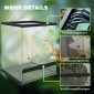 Terrarium, γυάλινο περίβλημα, κλειδαριά, διαχείριση καλωδίων, 45x45x60cm, μαύρο