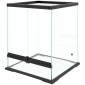 Terrarium, γυάλινο περίβλημα, κλειδαριά, διαχείριση καλωδίων, 45x45x60cm, μαύρο